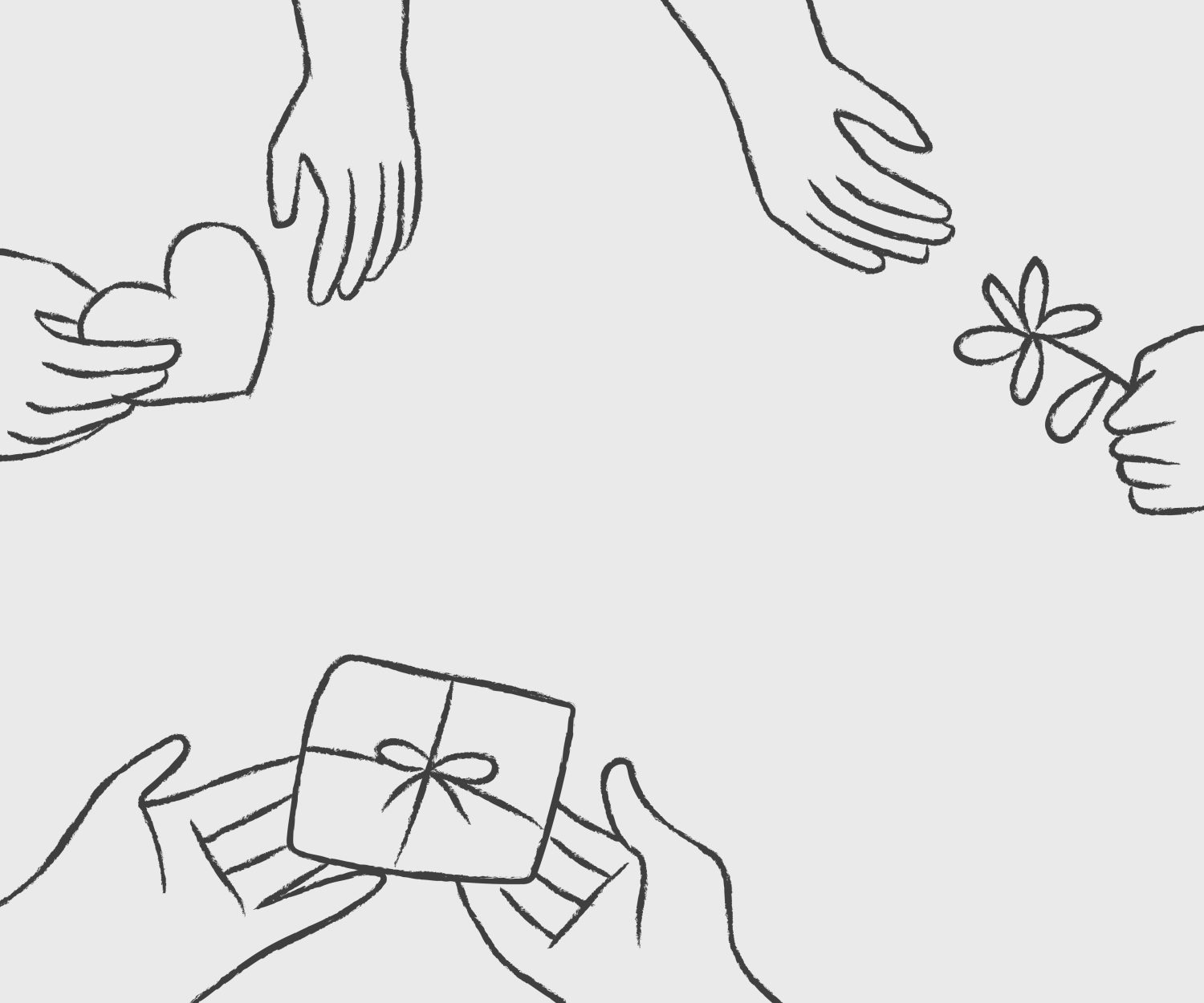 Charity doodle vector background, donation concept